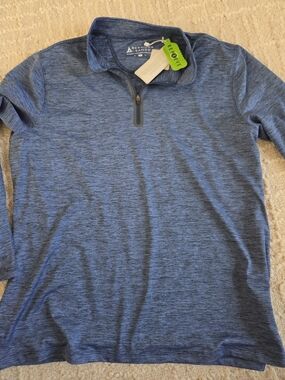 Burmuda Sands Blue Quarter-Zip  Performance Golf Quarter Zip, XL